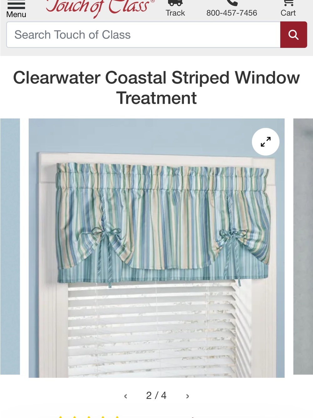 New Clearwater Coastal Striped Window Valance - Blue/Green Stripe